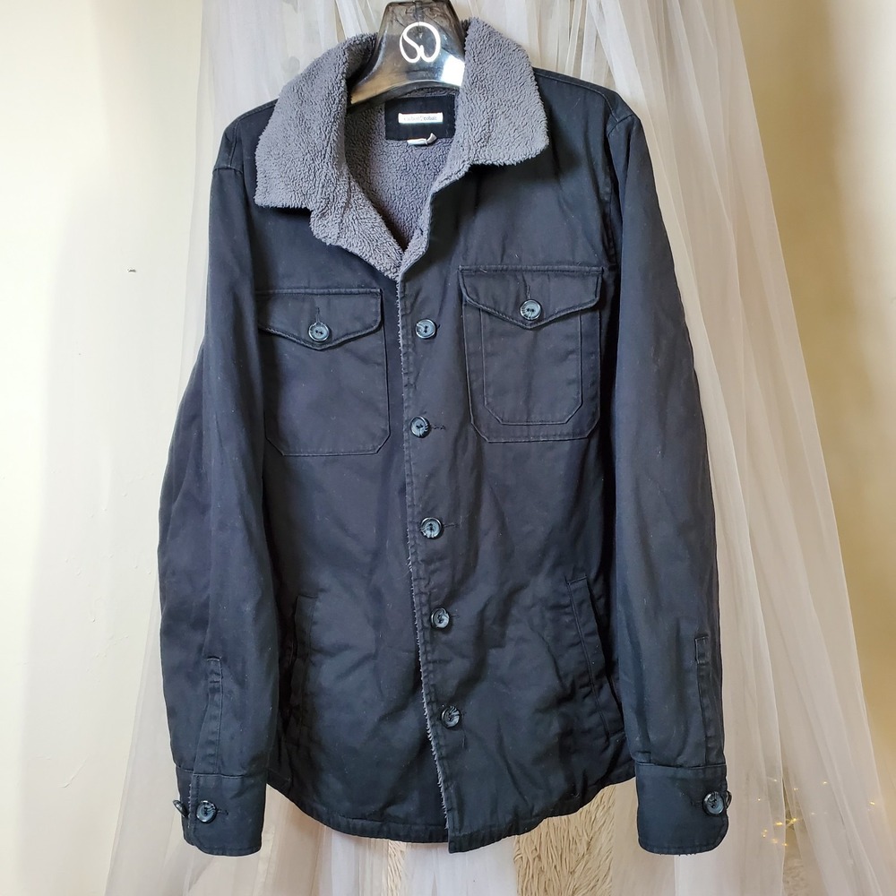 Carbon2Cobalt Men's Soft Shell Black Chore Jacket Cabincore Fleece Lined Size L